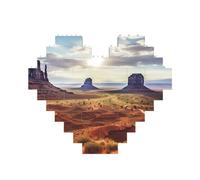 Paesaggio della Monument Valley Building Brick Block Puzzle a forma di cuore, foto puzzle personalizzati per adulti Micro blocchi di costruzione 3D per la decorazione domestica Set di mattoni