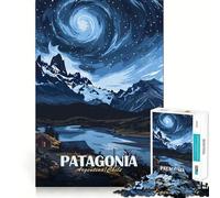 Paesaggio della Patagonia con montagne e cielo - Puzzle difficile per adulti da 1000 pezzi - Gioco intelligente per la casa - Divertimento con l'assemblaggio dell'immagine - Regalo festivo (38x52cm)