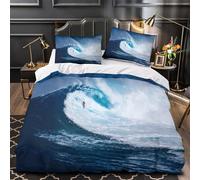 Paesaggio dell'alba Set Di Copripiumino 3 pezzi stampa di 3D cerniera nascosta con federe per cuscini Pittura a inchiostro dell'Asia orientale copripiumino for coppie e adulti Super king（260x220cm）