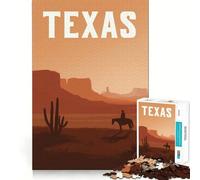 Paesaggio desertico del Texas con cowboy - Puzzle da 1000 pezzi per ragazzi - Migliora la memoria - Tempo libero a casa - Bordo preciso 38x52cm