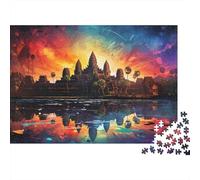 Paesaggio di Angkor Wat Arte Acquerello Puzzle 1000 Pezzi per Adulti 38x26cm/1000pcs