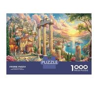 Paesaggio di Città Antica Puzzle da Assemblare Fai da Te Carta Premium Paesaggio di Rovine Greche Antiche Adatto ai Principianti Gioco Educativo 38x26cm/1000pezzi
