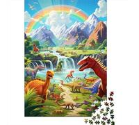 Paesaggio di Dinosauri Puzzle 1000 Pezzi Carta per Adulti Valle dell Arcobaleno Gioco di Puzzle 1000 Pezzi Relax Famiglia Regalo Decorazione 38x26cm/1000pcs