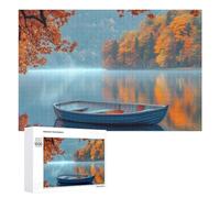 Paesaggio di montagna Lago Barca Puzzle per Adulti Famiglia Attività Giochi Home Decor Puzzle 1000 PCS