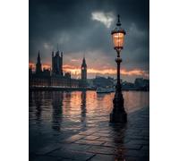 Paesaggio Diamond Painting, 5D Diamond Painting Kit Completo Big Ben, DIY Disegni con Perline da Attaccare, 5D Quadri con Perline Kits, Passatempo per Adulti, Decorazioni Autunnali, 100x135cm F-7473