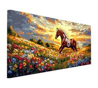 Paesaggio Diamond Painting Adulti, 5D Diamantini Crystal Art Quadri Diamond Painting Cavallo Motivo, Grande Pittura Diamante Kit Fai Da Te Adulti 140x60cm, Decorazioni Parete Casa, Regalo Donna B-87