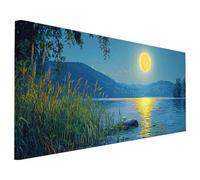 Paesaggio Diamond Painting Adulti, 5D Diamantini Crystal Art Quadri Diamond Painting Luna Motivo, Grande Pittura Diamante Kit Fai Da Te per Adulti 70x30cm, Decorazioni Parete Casa, Regalo Donna G-83
