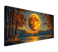 Paesaggio Diamond Painting Adulti, 5D Diamantini Crystal Art Quadri Diamond Painting Luna Motivo, Grande Pittura Diamante Kit Fai Da Te per Adulti 90x40cm, Decorazioni Parete Casa, Regalo Donna F-29