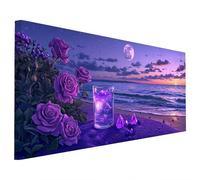 Paesaggio Diamond Painting Adulti, 5D Diamantini Crystal Art Quadri Diamond Painting Spiaggia Motivo, Grande Pittura Diamante Kit Fai Da Te Adulti 70x30cm, Decorazioni Parete Casa, Regalo Donna B-23