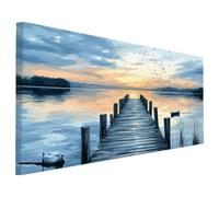 Paesaggio Diamond Painting Adulti, 5D Diamantini Crystal Art Quadri Diamond Painting Tramonto Motivo, Grande Pittura Diamante Kit Fai Da Te Adulti 70x30cm, Decorazioni Parete Casa, Regalo Donna V-65