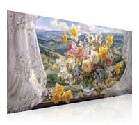 Paesaggio Diamond Painting Grandi Dimensioni 60x120cm, Fiore Diamond Art Kit Completo Disegni con Perline da Attaccare Pittura Diamante 5D DIY per Adulti e Bambini Regalo, Decorazioni Casa 2Z-293
