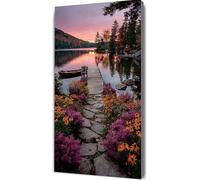 Paesaggio Diamond Painting Kit Completo, Diamond Painting Fiore Quadri con Perline Hobby Creativi Adulti, DIY 5D Diamantini Crystal Art Pittura Diamante Kits per Decorazioni Casa 100x200cm h7-33it