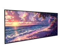 Paesaggio Diamond Painting Kit Completo Spiaggia Pittura Diamante 5D Rotondo Completo per Adulti Principiante, Pittura Diamante Strass Ricamo a Punto Croce Painting per Regalo 40 x 80cm PJY9 N-O