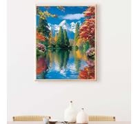 Paesaggio Diamond Painting Kit CompletoCasa Pittura Diamante 5D Rotondo Completo per Adulti Principiante, Pittura Diamante Strass Ricamo a Punto Croce Painting per Decorazioni Regalo 50x65 cm PJY9 Q-A