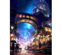 Paesaggio Dipingere Con I Numeri Adulti, Architettura Paint by Numbers Kit, Fai Da Te Dipingere Con I Numeri Con Pennelli e Vernice Acrilica, Passatempo per Adulti, Decora la Casa, 50x70cm Z-9659