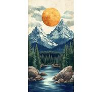 paesaggio Dipingere con i Numeri Adulti Paint by Numbers Grande 60x120 DIY fiume Dipingere con i Numeri Bambini Kit con 3 Pennelli Acrilici,Decorazioni Parete,Regalo Uomo Donna,(Senza Cornice) F1-678