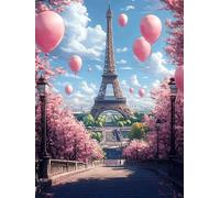 Paesaggio Dipingere con i Numeri Adulti Parigi Dipingere con i Numeri Bambini 7 anni, Kit per Dipingere con Pennelli e Pigmento Acrilico, Hobby Creativi Adulti, Decorazioni Casa 50x70cm YH-279