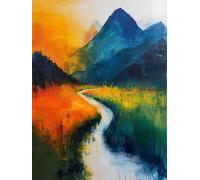 Paesaggio Fai Da Te Dipingere con i Numeri Adulti, Colore Paint by Numbers, Disegni da Colorare per Adulti con Pennelli e Vernice Acrilica, Hobby Creativi, Regalo, Decorazioni Casa, 90x110cm 8-6320