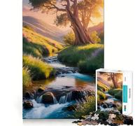 Paesaggio fluviale panoramico con grande albero, puzzle da 1000 pezzi per ragazzi, gioco di logica stimolante, evasione rilassante, bordi trasparenti, regalo di compleanno (50x75cm)