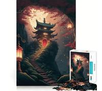 Paesaggio giapponese antico,puzzle da 1000 pezzi per adulti Allenamento mentale,gioco,incastro perfetto,nessun pezzo si stacca alleviare lo stress (38x26cm)