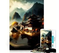 Paesaggio giapponese antico - Puzzle da 1000 pezzi per adulti - Esercizio mentale - Taglio di precisione - Bordi lisci - Attività rilassante di gruppo al chiuso (38x26cm)