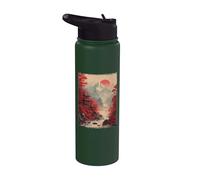 Paesaggio giapponese e montagna, alberi in fiore | Giappone Stainless Steel Insulated Water Bottle