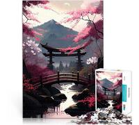 paesaggio giapponese Puzzle 1000 pezzi per adolescenti Giocattoli che creano dipendenza e sfidano l'intelligenza del cervello Lista dei desideri con Babbo Natale 38x26cm