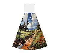 paesaggio idilliaco asciugamano portatile appendibile, velluto super assorbente asciugamano da cucina, asciugamano da cucina per bambini adulti bagno cucina appeso asciugamano