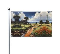 paesaggio idilliaco Bandiera stampata su entrambi i lati (91,4 x 152,4 cm), grande bandiera da giardino, bandiera decorativa per esterni festivi