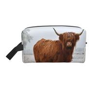 Paesaggio invernale delle Highlands scozzesi, organizer per cosmetici di grande capacità, borsa da viaggio per il trucco da donna