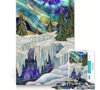 Paesaggio invernale Puzzle da 1000 pezzi per adulti Gioco di logica e divertimento mentale Tecnologia di taglio laser avanzata Sfida divertente per ingannare il tempo (38x26cm)