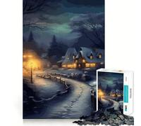 Paesaggio invernale Puzzle da 1000 pezzi per ragazzi Stimola la mente Divertimento Taglio di precisione Attività creativa rilassante Pausa mentale (38x26cm)