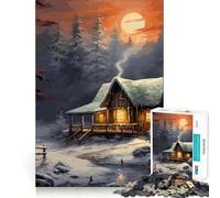 Paesaggio invernale Puzzle da 1000 pezzi per ragazzi Stimola la mente Divertimento Taglio di precisione Attività creativa rilassante Pausa mentale (38x26cm)
