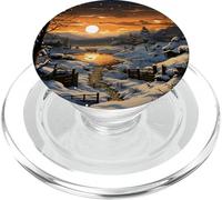 Paesaggio invernale villaggio di Natale PopSockets PopGrip per MagSafe