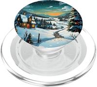Paesaggio invernale villaggio di Natale PopSockets PopGrip per MagSafe