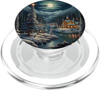 Paesaggio invernale villaggio di Natale PopSockets PopGrip per MagSafe
