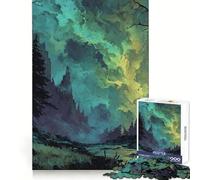 Paesaggio mistico della foresta con rovine di un castello Puzzle da 1000 pezzi per adolescenti Migliora la memoria Hobby tranquillo Bordo preciso Regalo di compleanno (38x52cm)