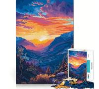 Paesaggio montano al tramonto, puzzle per adolescenti da 1000 pezzi, gioco per allenare la mente, divertente e rilassante, oggetto da collezione (50x75cm)