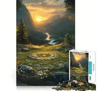 Paesaggio montano con valle e cerchio di pietre Puzzle da 1000 pezzi per ragazzi Stimola la memoria, rilassante e divertente da assemblare (50x75cm)