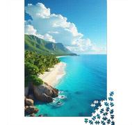 Paesaggio montano costiero 1000 Pezzi Mare Blu Cartone Resistente Puzzle Per Uomo E Donna, Difficile Sfida Educativa, Idea Regalo Famiglia 70x50cm/1000pcs