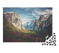 Paesaggio montano e vallivo panoramico e colorato della Yosemite Valley, puzzle da 1000 pezzi per adulti, splendidamente illustrato e stimolante, 38x26 cm/1000 pezzi