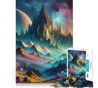 Paesaggio montano surreale, puzzle da 1000 pezzi per adulti, gioco di logica e intrattenimento rilassante, opera d'arte di alta qualità 38x52cm