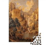Paesaggio murale dell'antica Roma, caldi toni dorati, Puzzle Sostenibili Con Motivi Per Adulti Da Gioco in Legno Di Alta Qualità 38x26cm/1000pcs