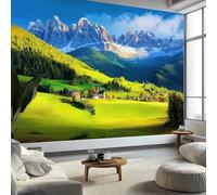 Paesaggio Naturale Dolomiti Carta da Parati In Tessuti non Tessuti 350 x 256 cm Murali, Verde Fotomurale Murale Soggiorno Camera da Letto Cameretta Dei Bambini Decorazione
