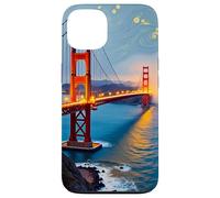 Paesaggio nebbioso stellato del Golden Gate Bridge di San Francisco Custodia per iPhone 13