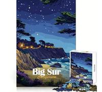 Paesaggio notturno di Big Sur, California Puzzle da 1000 pezzi per adulti, per esercitarsi nella logica, per il tempo libero, con bordi netti e un regalo significativo (38x26cm)