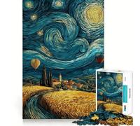 Paesaggio notturno stellato con mongolfiere - Puzzle da 1000 pezzi per ragazzi - Migliora la memoria - Riduce lo stress - Taglio di alta qualità - Regalo prezioso 38x52cm
