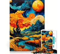 Paesaggio notturno stellato - Puzzle per adulti da 1000 pezzi - Gioco di esercizi mentali - Rilassamento e design Babbo Natale 38x26cm