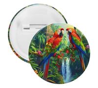 Paesaggio pappagallo uccello bottoni pin badge latta risvolto spille artigianato per camicie vestiti borsa accessorio, 20PCS, plastica e latta