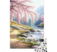 Paesaggio primavera Rompicapo Da Tavolo 1000 Pz Stile pittura natura Incisione Precisa Per 14 Anni E Oltre Dettagliati Divertimento Edizione Speciale 52x38cm/1000pcs